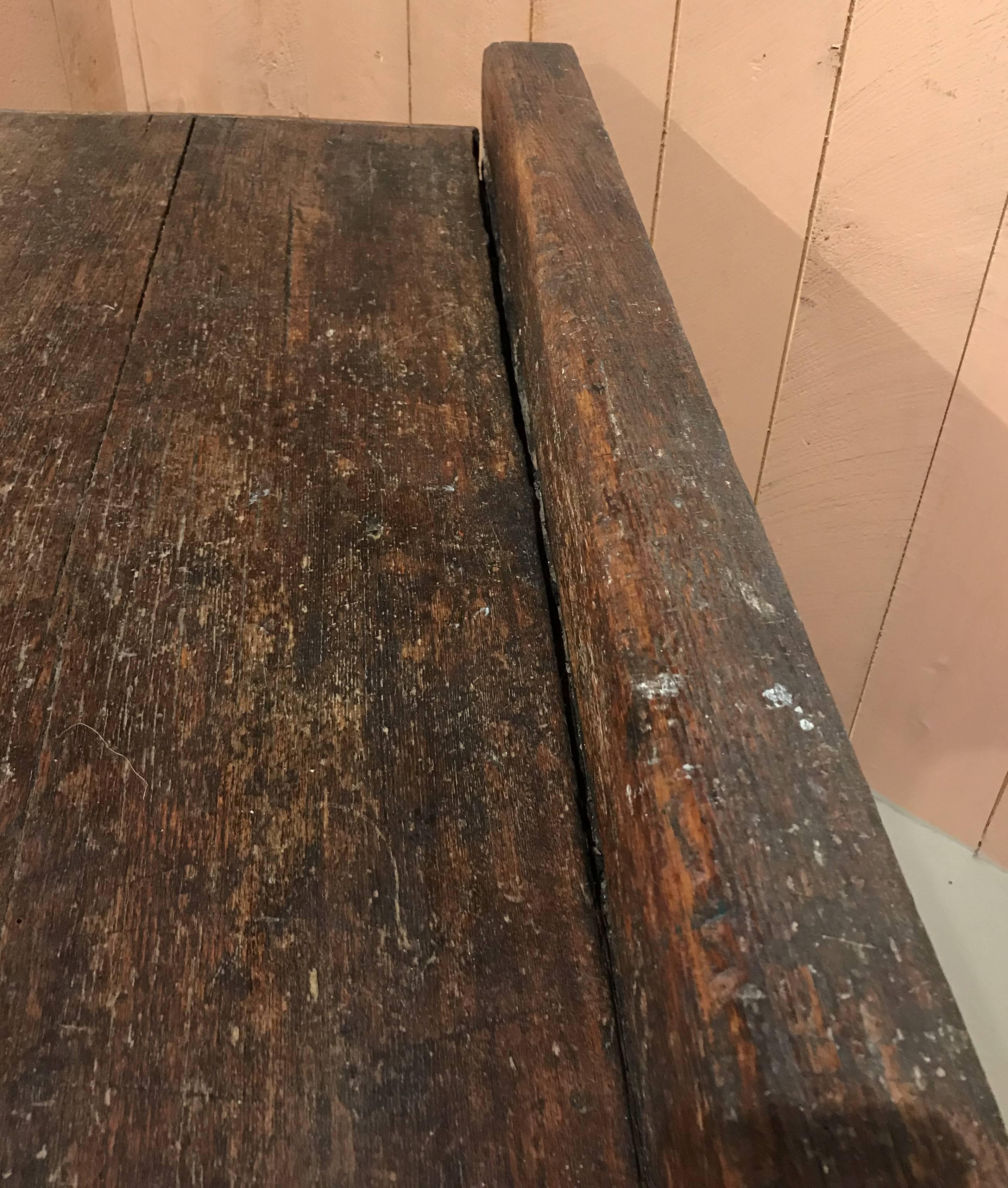 19th Century Continental Counter, Workbench, or Server with Crest Rail 6