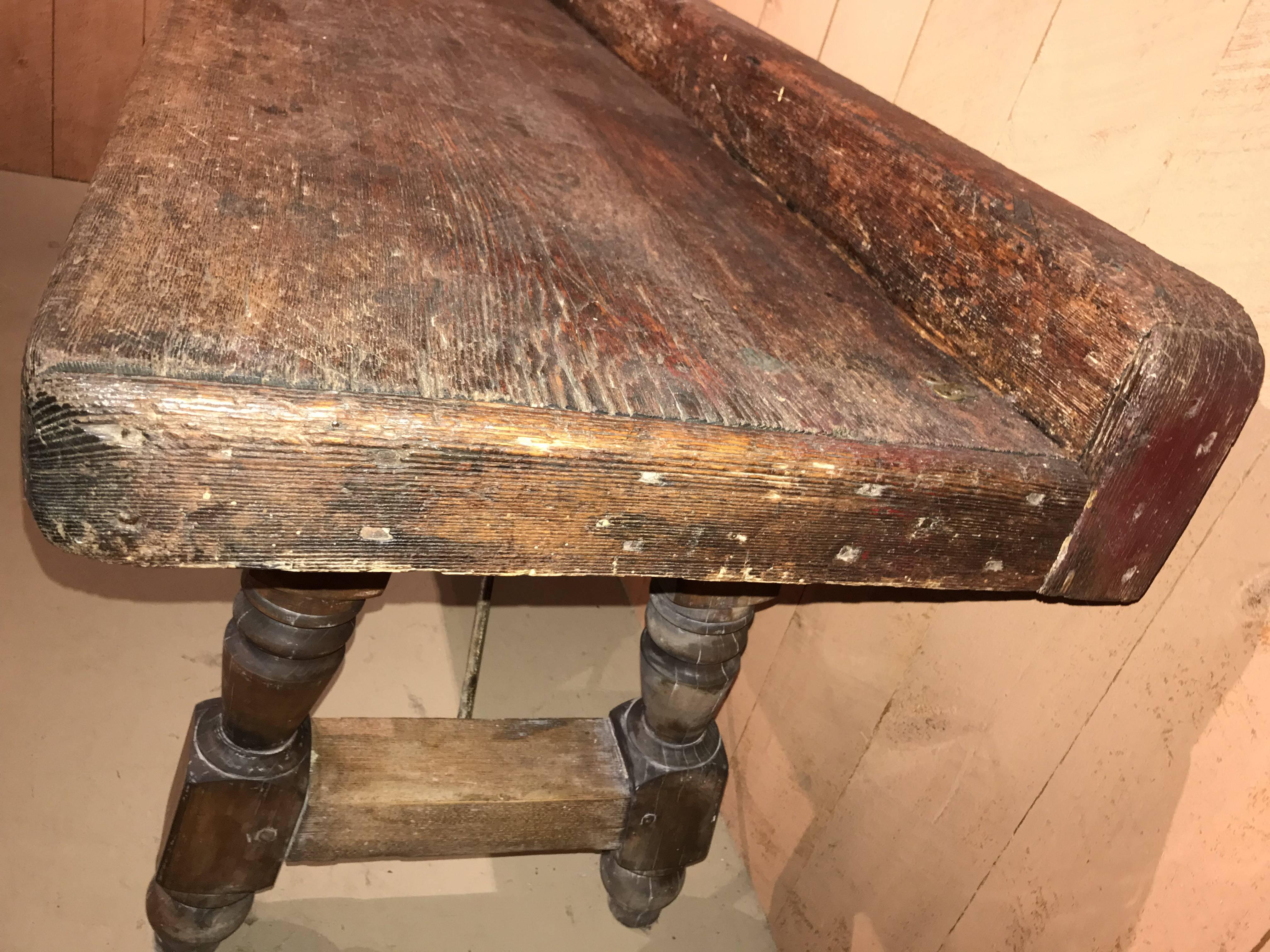 19th Century Continental Counter, Workbench, or Server with Crest Rail 2