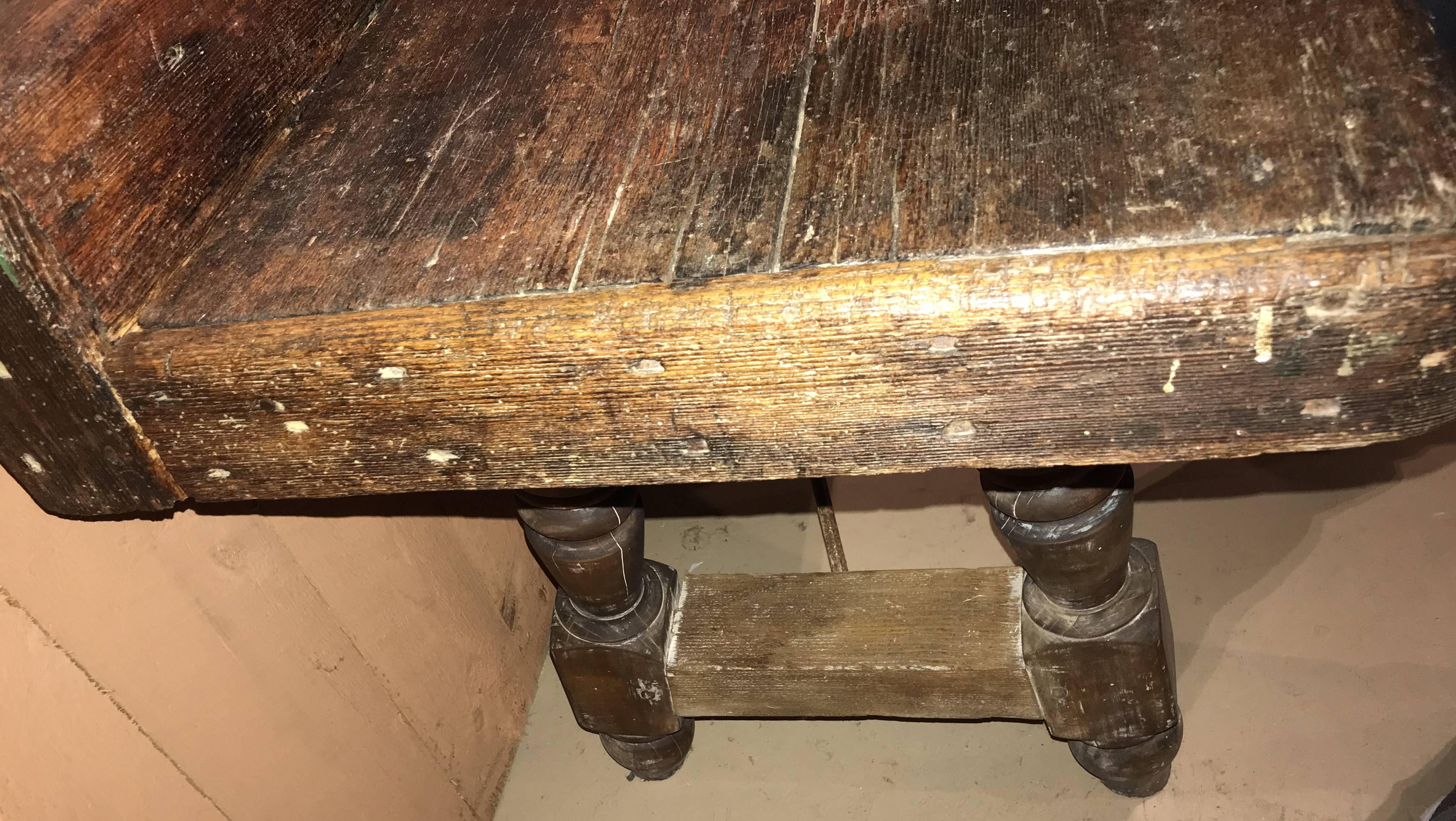 19th Century Continental Counter, Workbench, or Server with Crest Rail 3