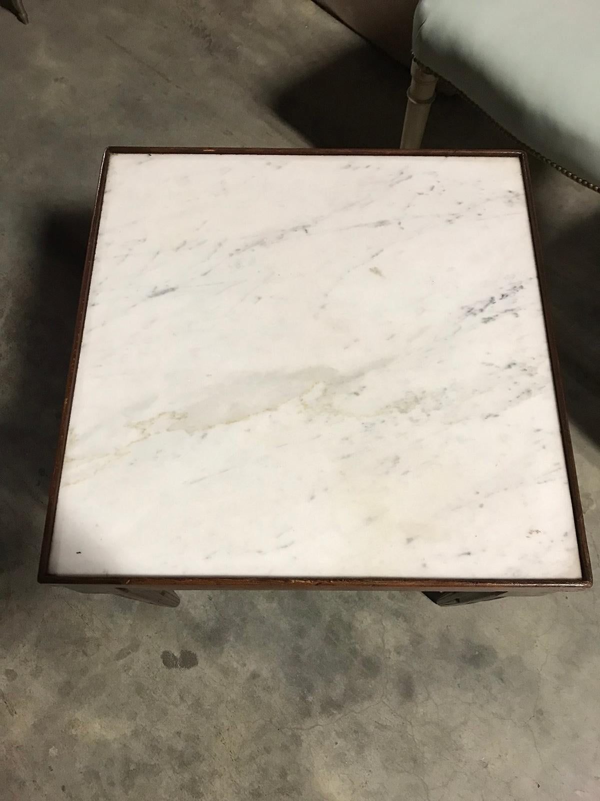 19th Century Continental Drinks Table with Marble Top In Good Condition For Sale In Atlanta, GA