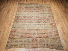 19th Century Continental Flatwoven Room-Size Rug in Red, Tan, Ivory