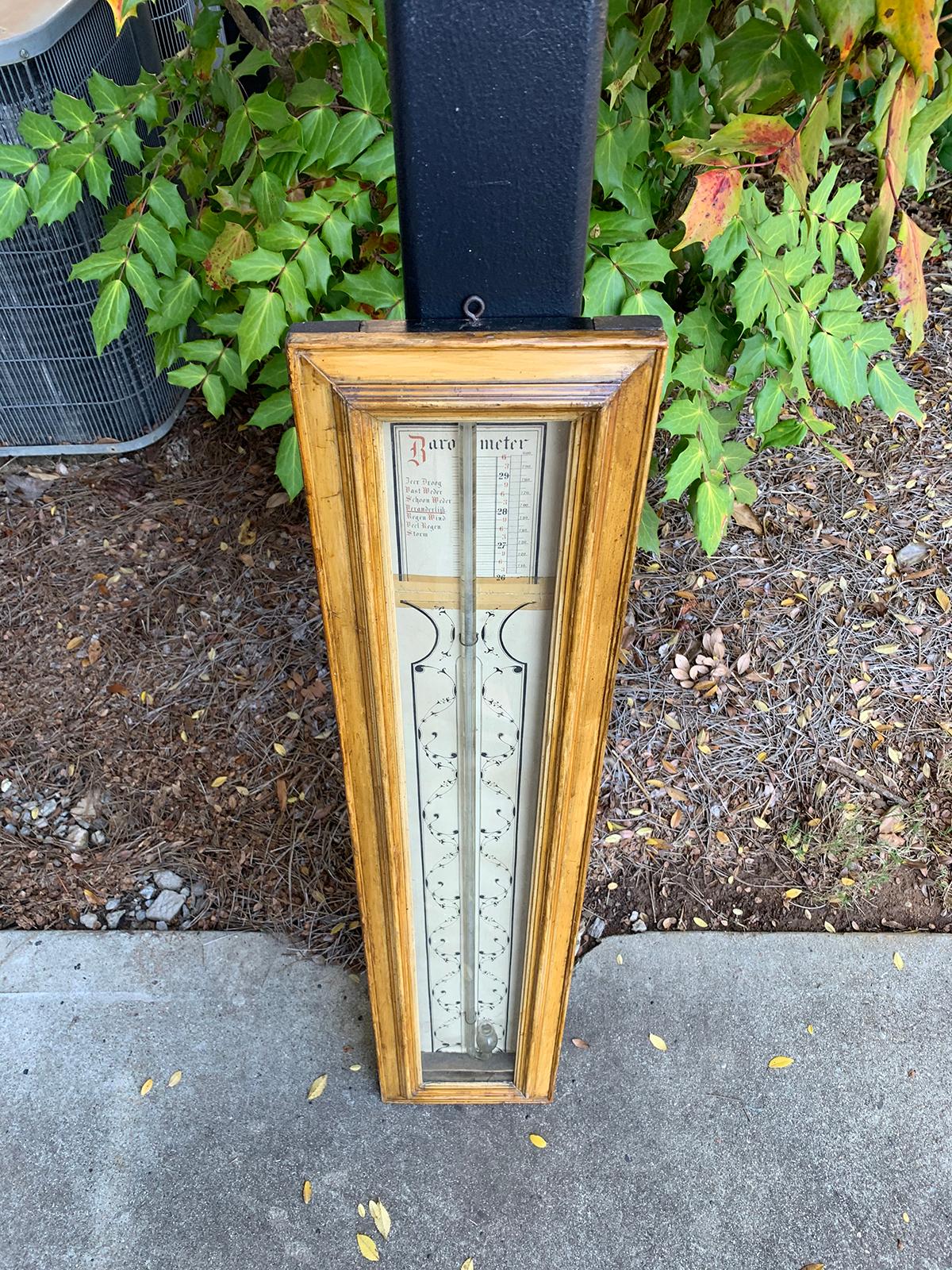 19th Century Continental Faux Bois Stick Barometer In Good Condition In Atlanta, GA