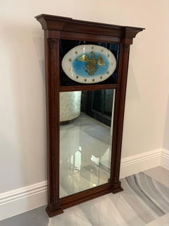 19th Century Continental Federal Trumeau Eglonise Mirror with Colonial Motif