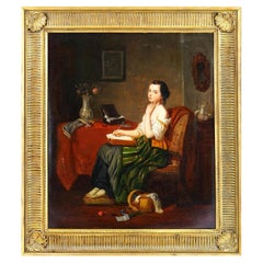 Peinture à l'huile figurative continentale du 19e siècle