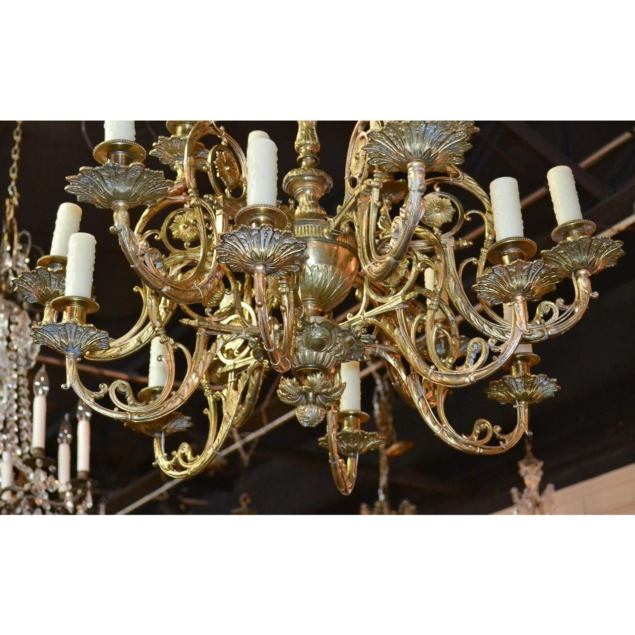 French 19th Century Continental Gilt Bronze Chandelier