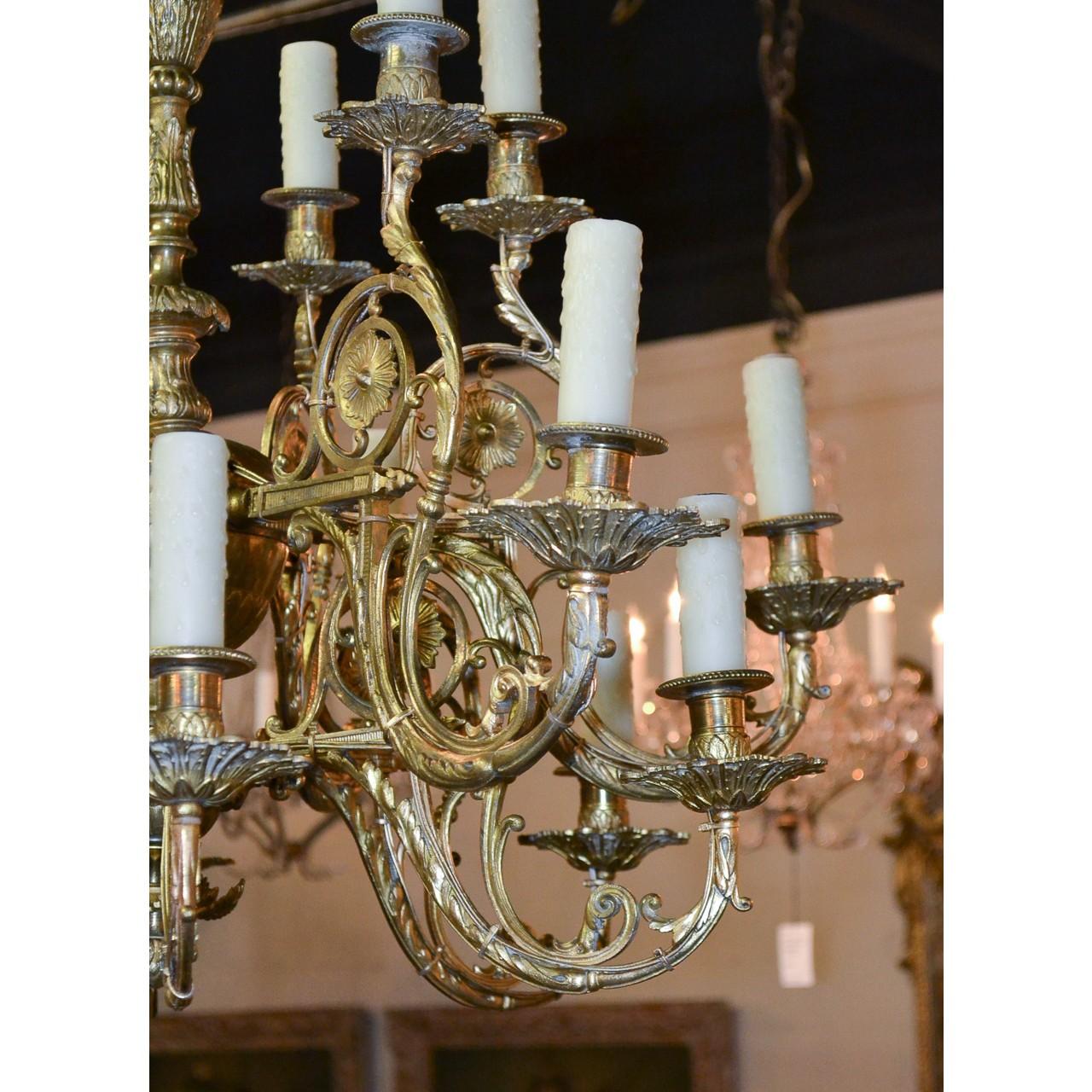 Late 19th Century 19th Century Continental Gilt Bronze Chandelier