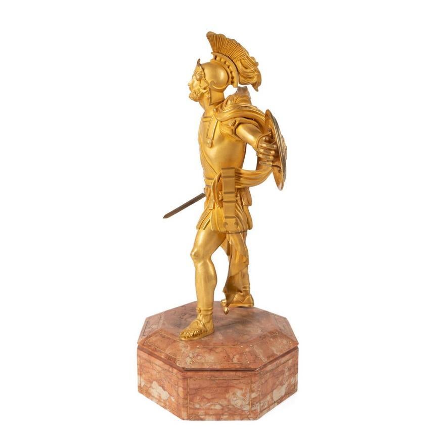19th Century Continental Gilt Bronze Sculpture of Soldier For Sale 2