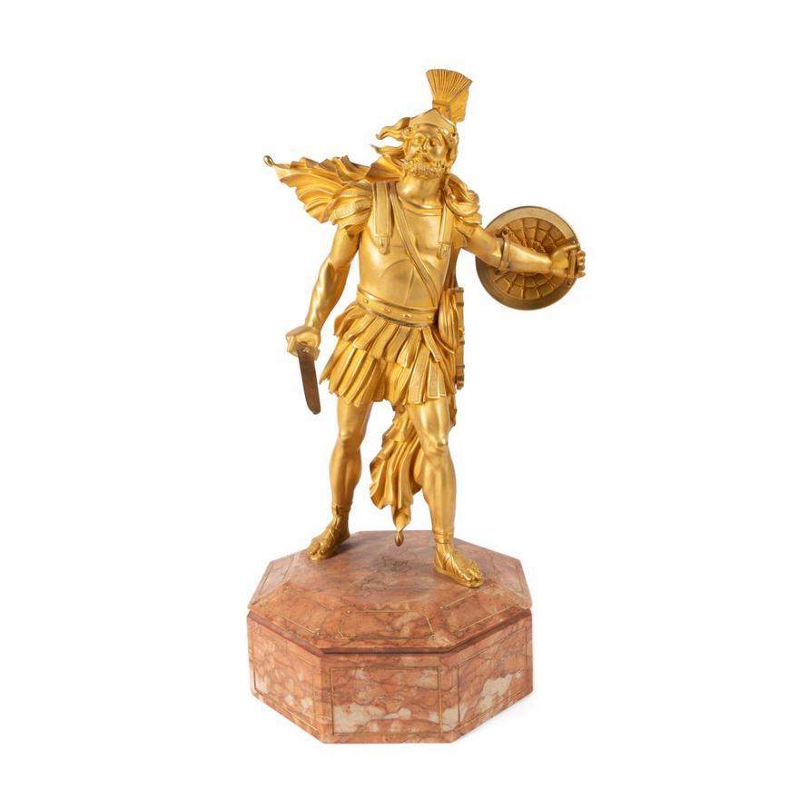 19th Century Continental Gilt Bronze Sculpture of Soldier For Sale 3