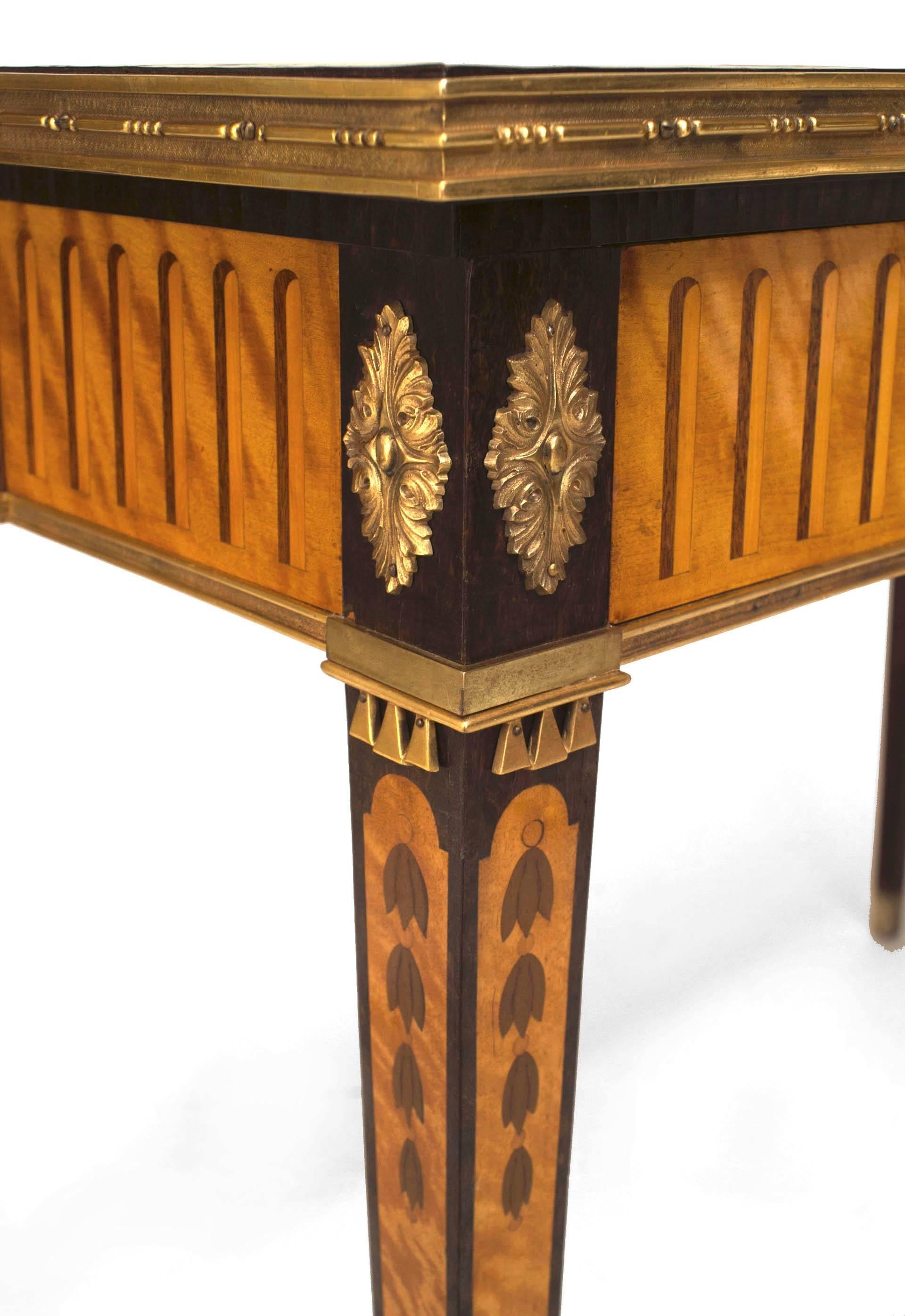 19th Century Continental Satin Maple Medallion End Table