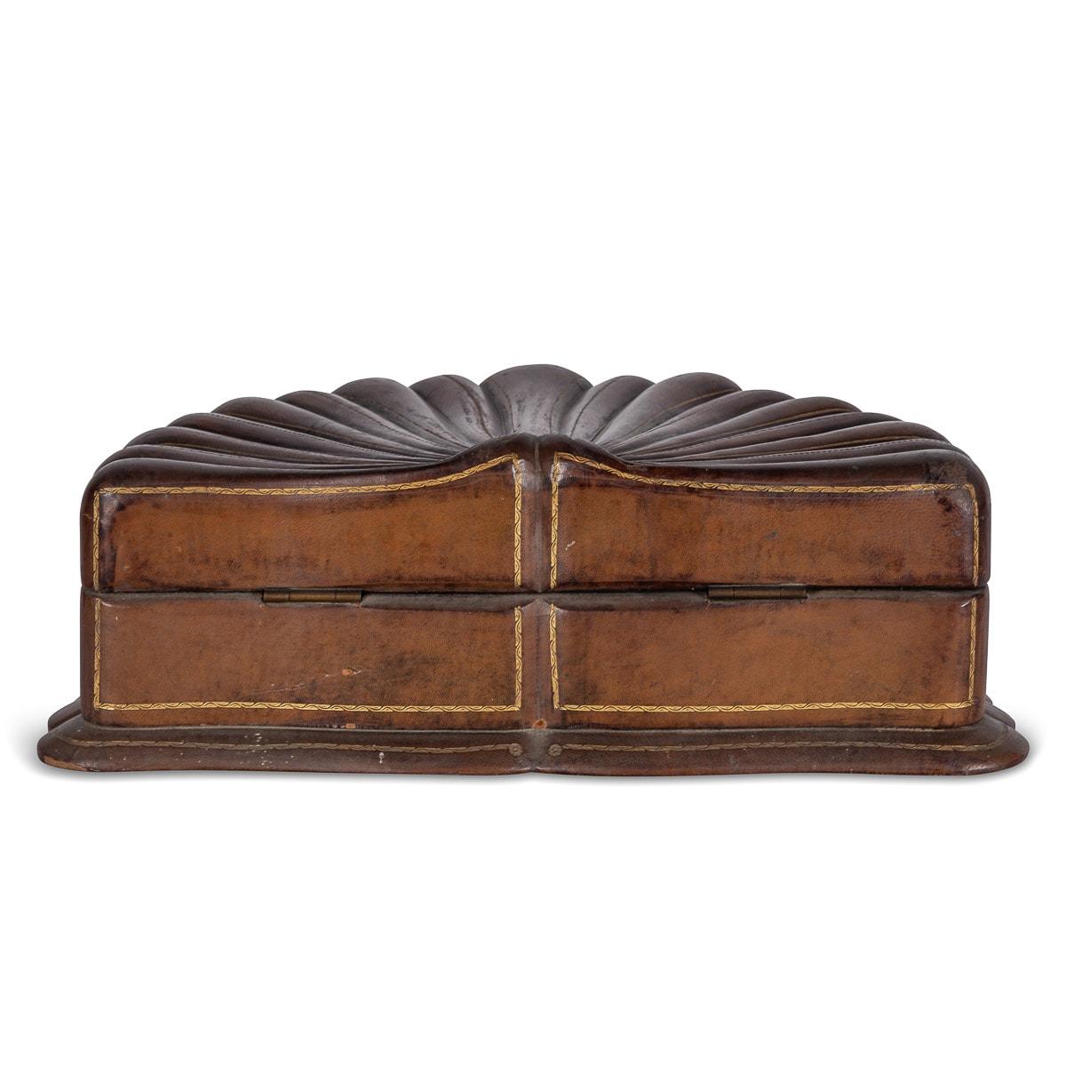 Suisse Boîte à bijoux de musique Reuge en cuir continental du 19ème siècle, vers 1880