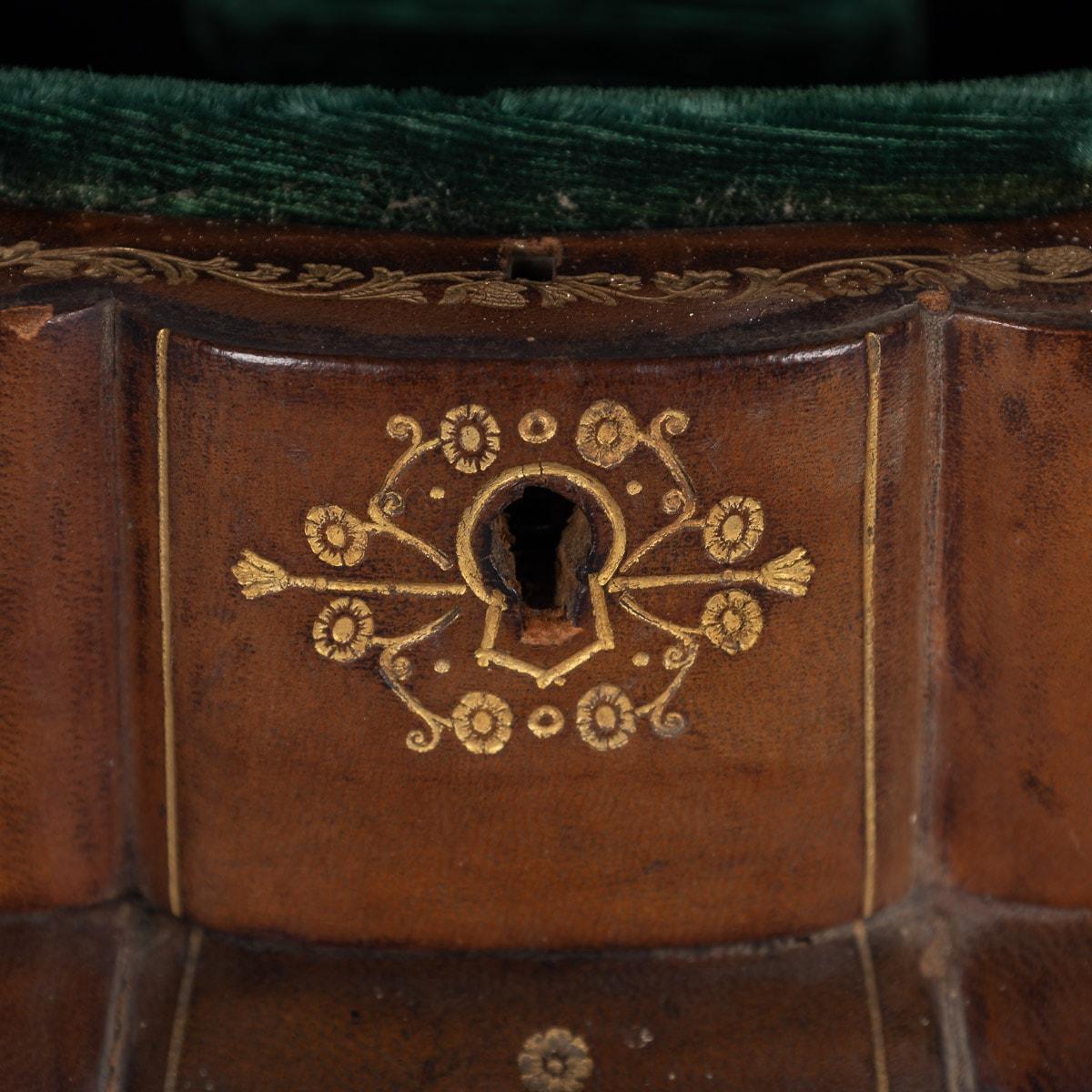 Boîte à bijoux de musique Reuge en cuir continental du 19ème siècle, vers 1880 1