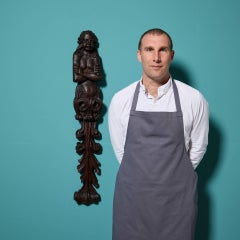 19th Century Continental Mahogany Caryatid Wood Carving
