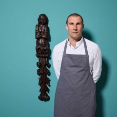 19th Century Continental Mahogany Caryatid Wood Carving