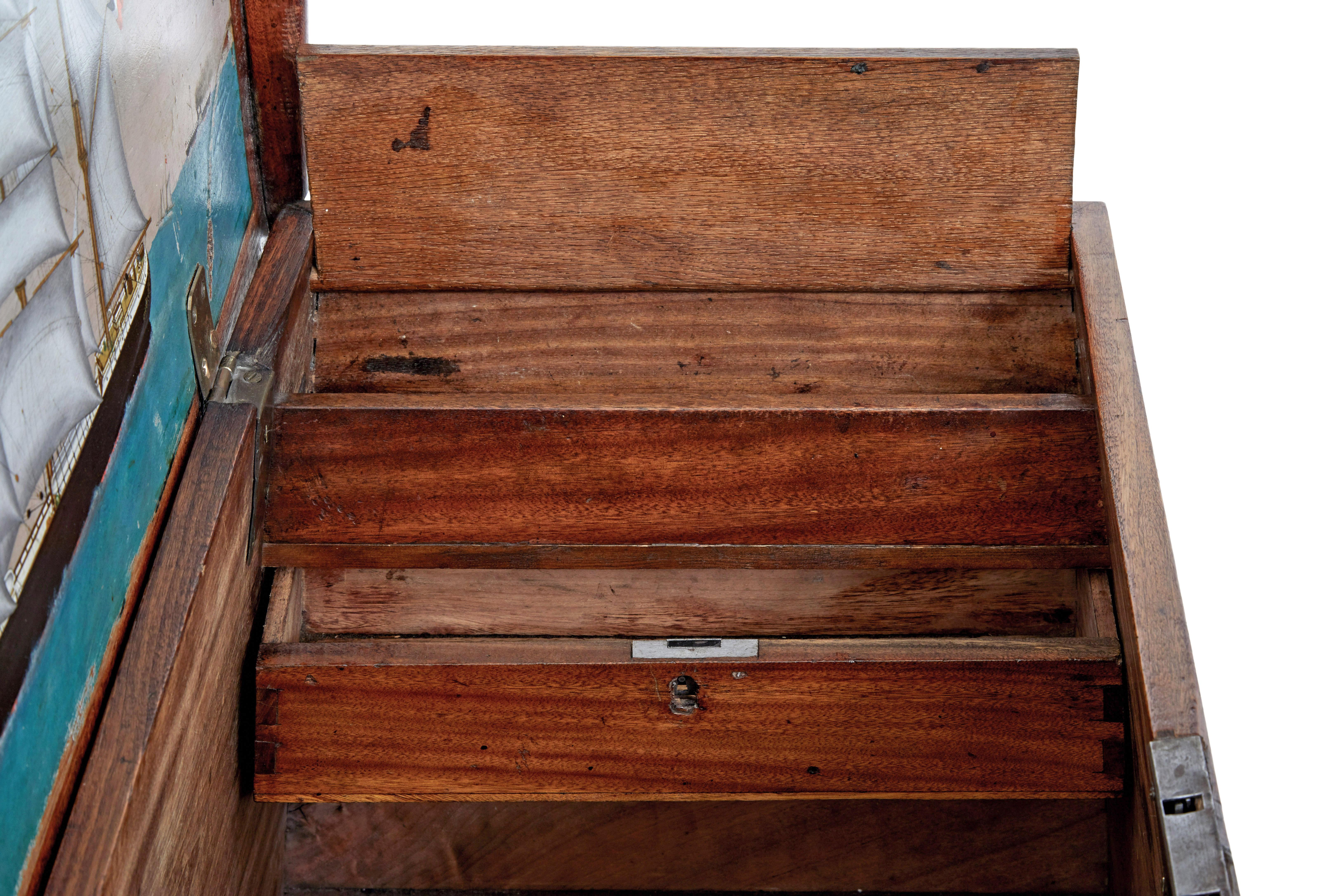 19th century continental mahogany maritime chest 6