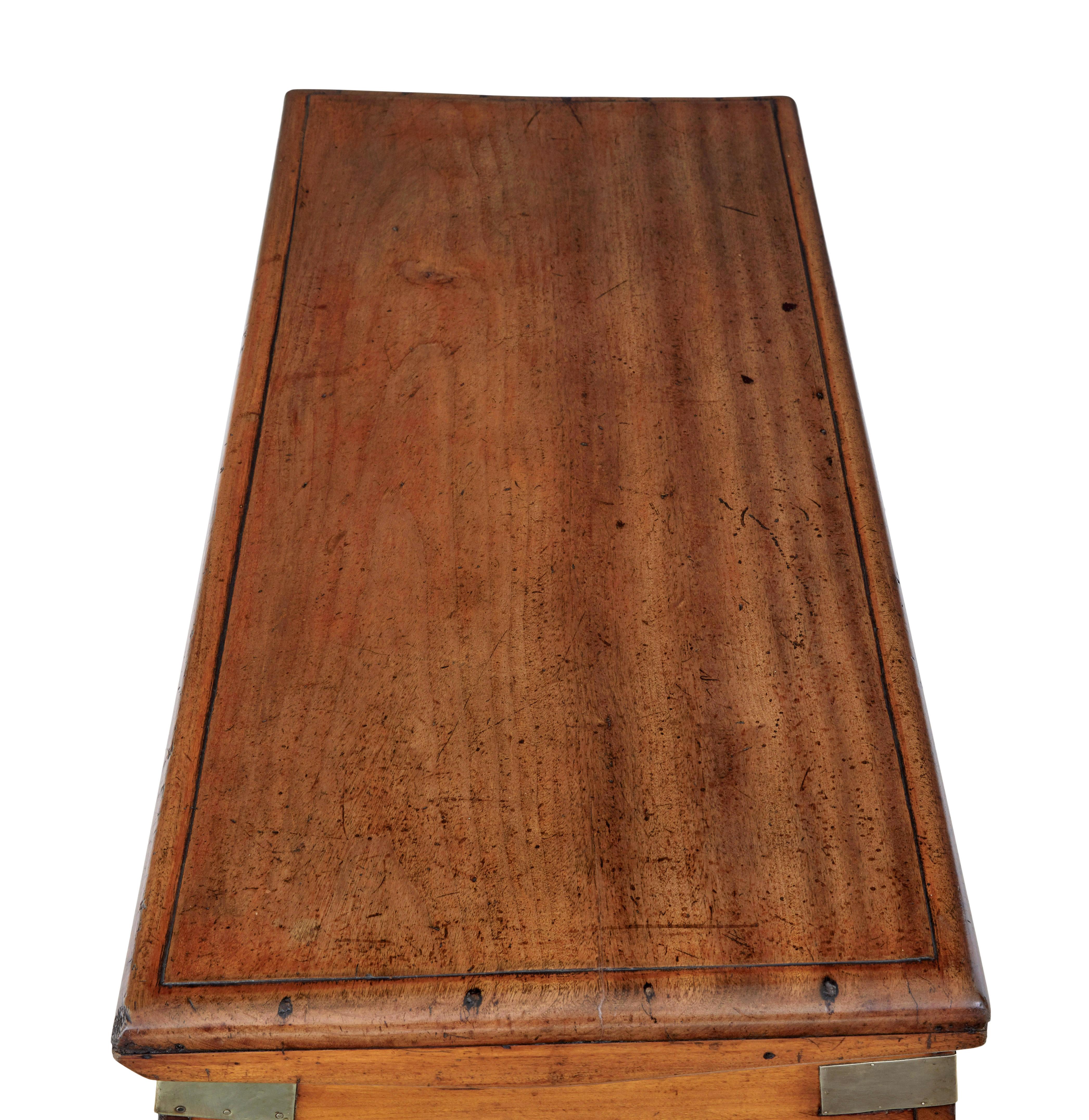 19th Century continental mahogany maritime chest 9