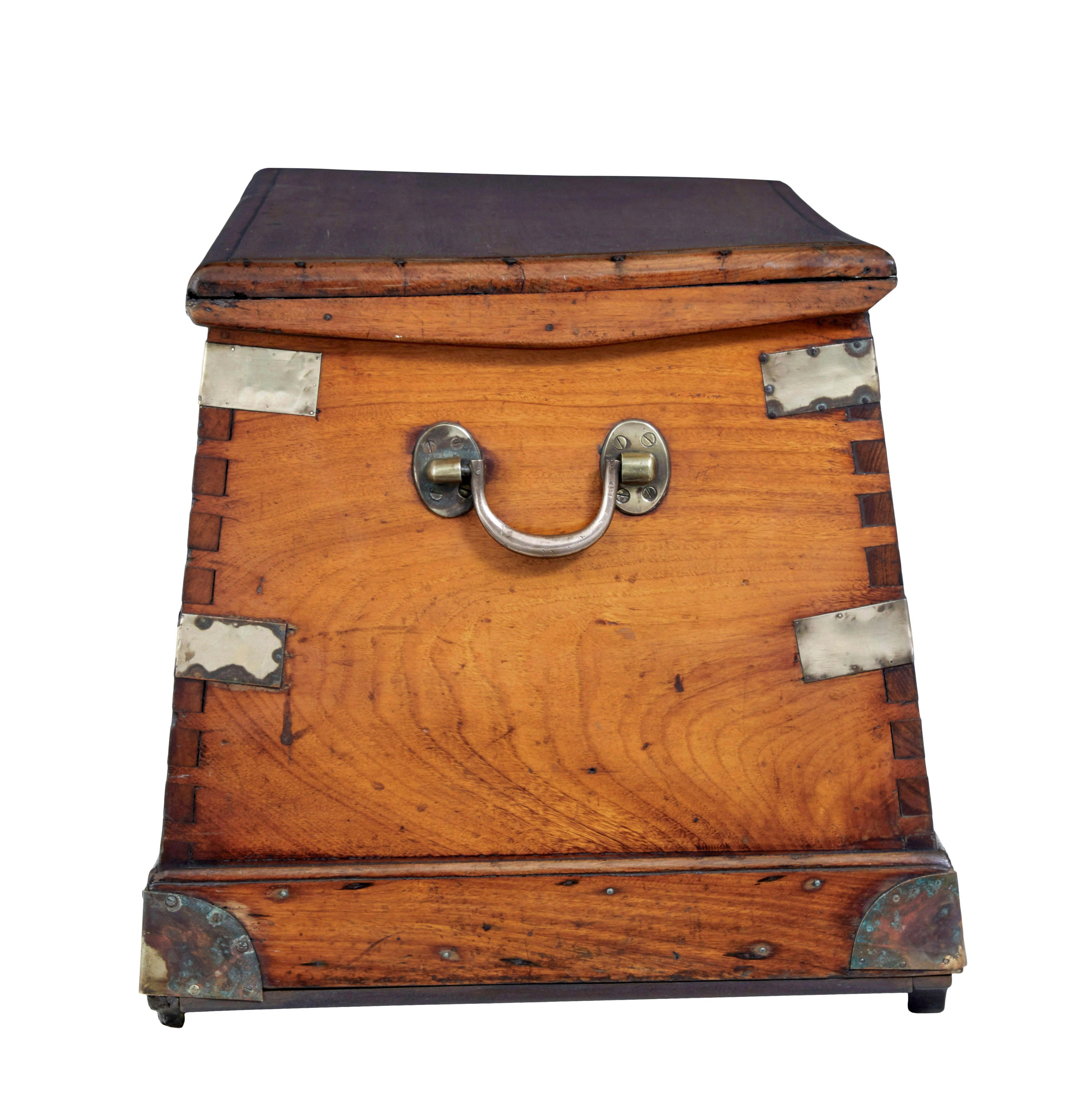 German 19th Century continental mahogany maritime chest