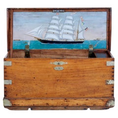 19th century continental mahogany maritime chest
