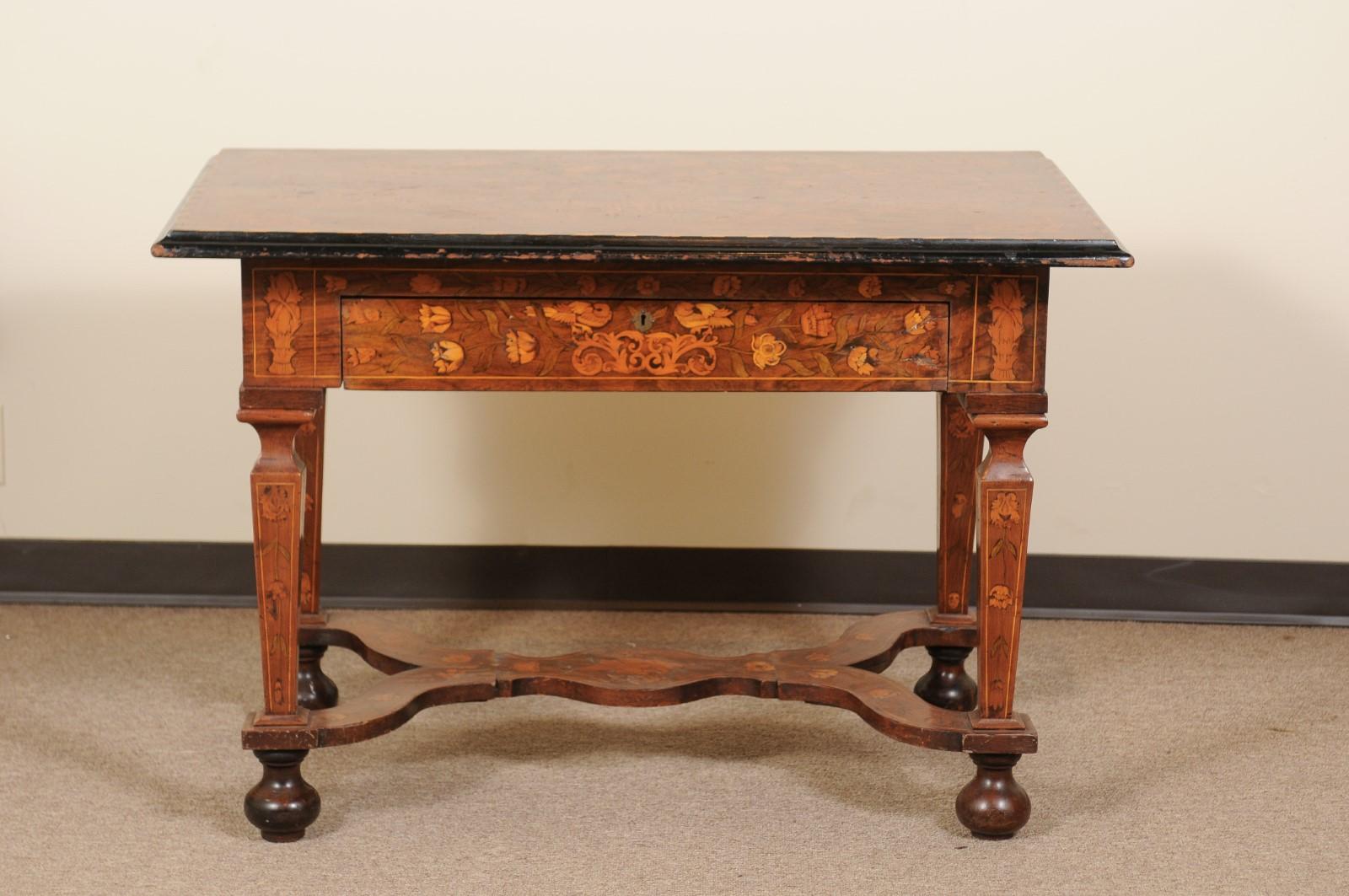19th Century Continental Marquetry Inlaid Center Table For Sale 4