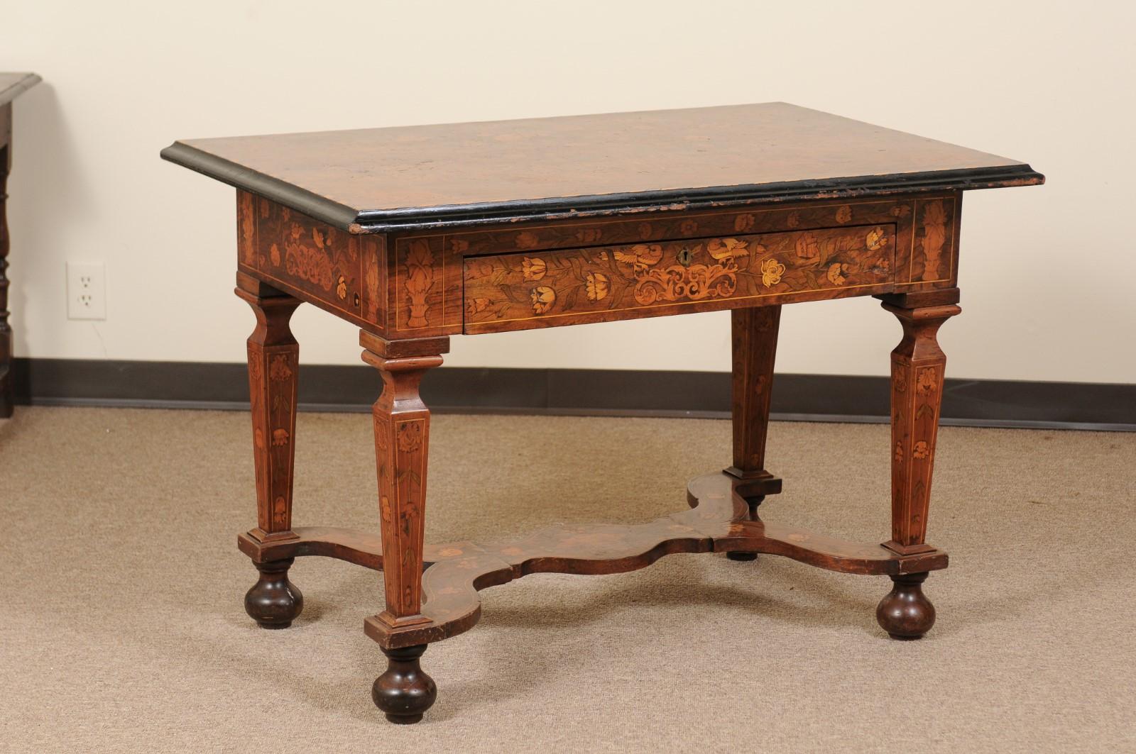19th Century Continental Marquetry Inlaid Center Table For Sale 6