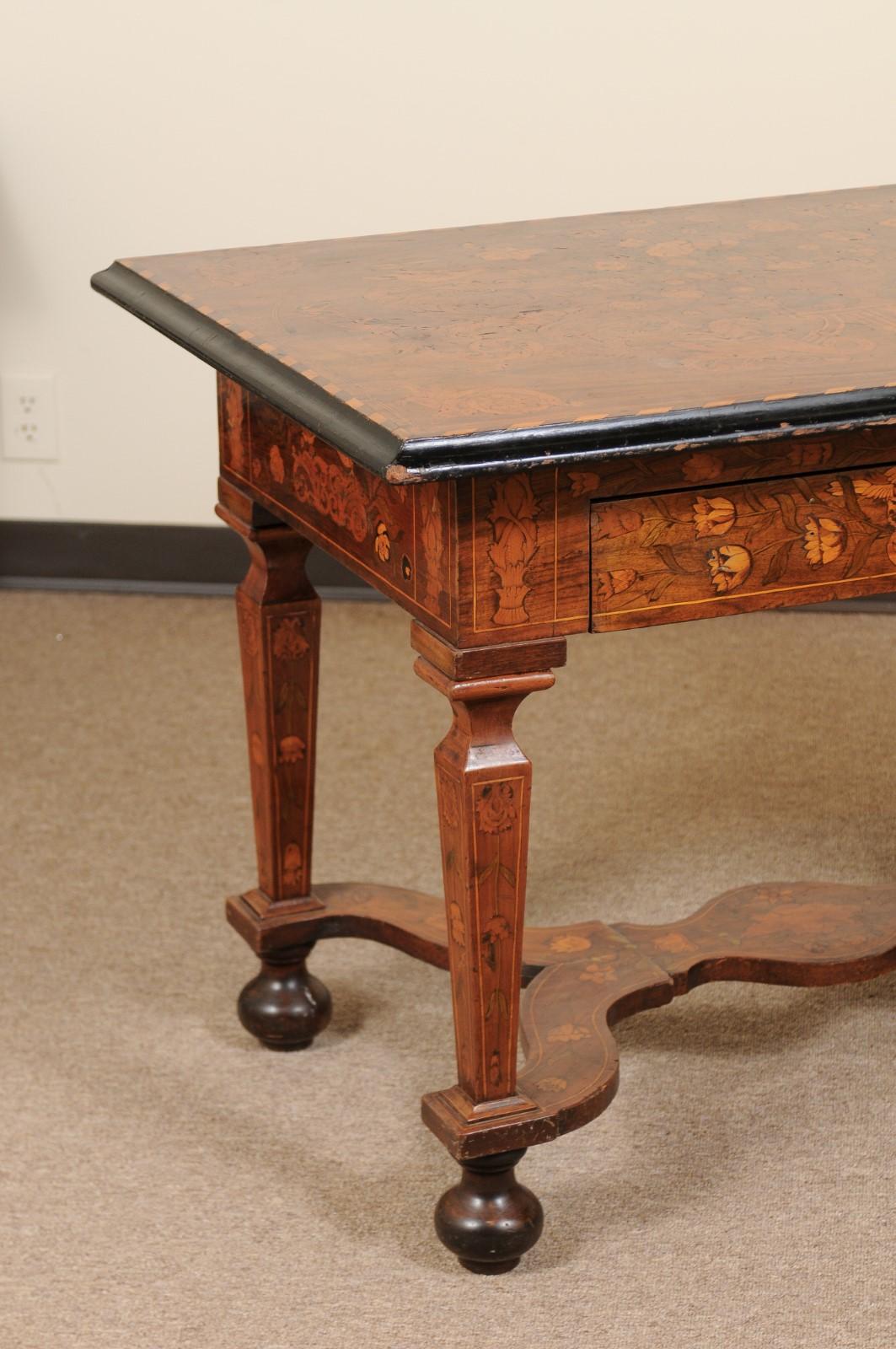 19th Century Continental Marquetry Inlaid Center Table For Sale 8