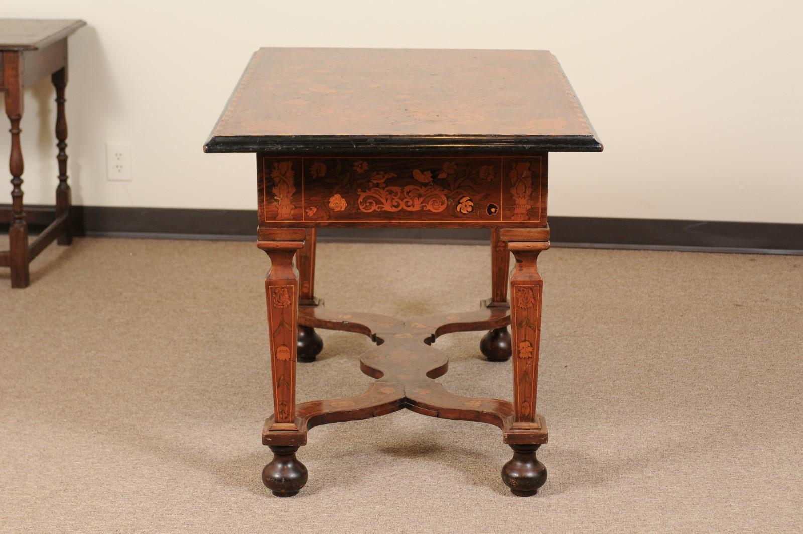 19th Century Continental Marquetry Inlaid Center Table In Good Condition For Sale In Atlanta, GA