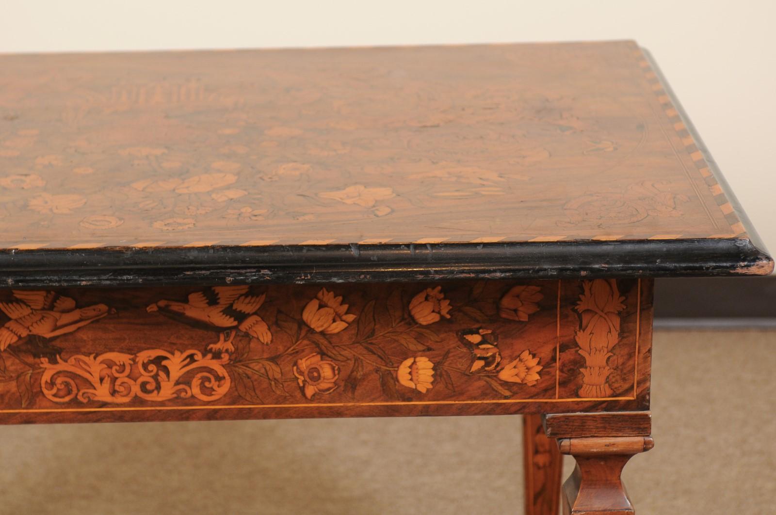 19th Century Continental Marquetry Inlaid Center Table For Sale 2