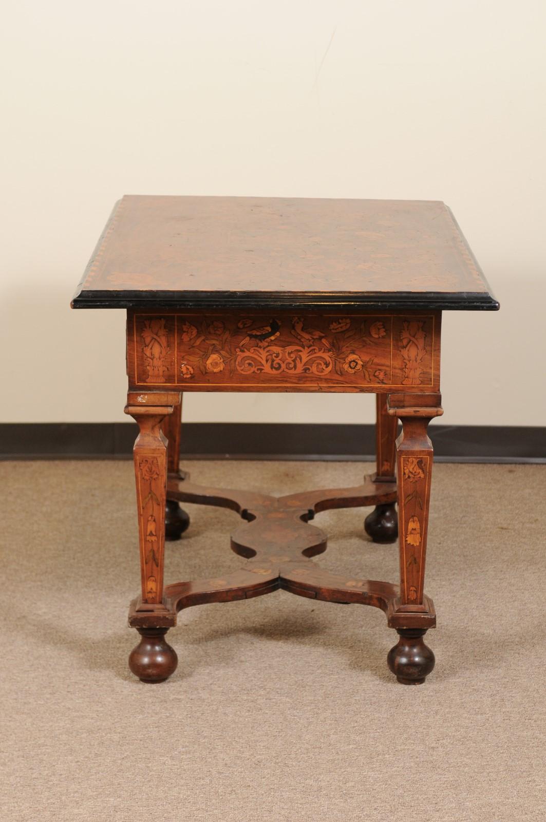 19th Century Continental Marquetry Inlaid Center Table For Sale 3