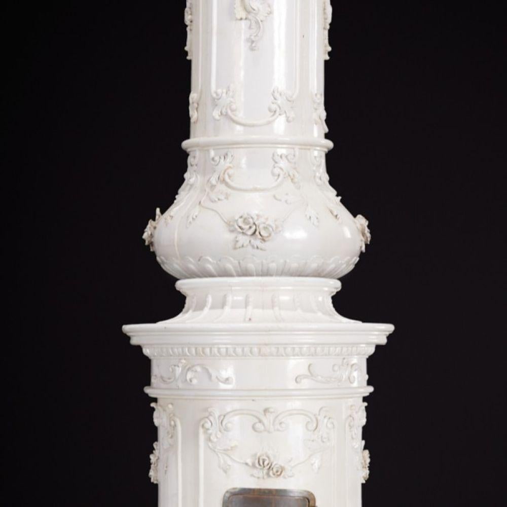 Neoclassical Revival 19th-Century Continental Neoclassic Faience Stove from the Iris Apfel Collection For Sale