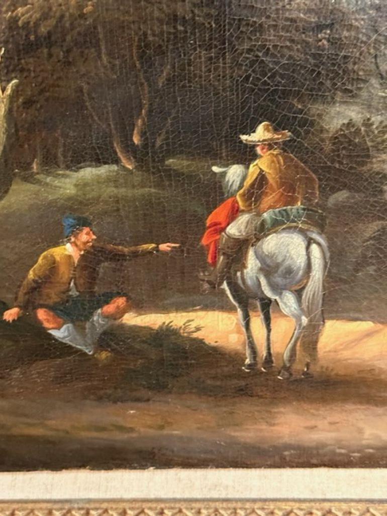 Peinture à l'huile sur toile du XIXe siècle dans un cadre en bois doré en vente 1