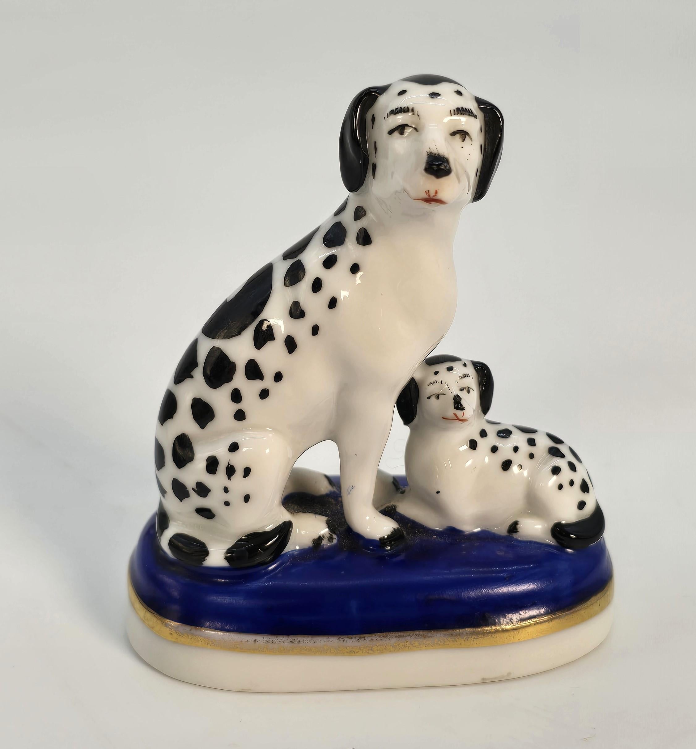 Paire de chiens miniatures en porcelaine peinte à la main, A.I.C., 19e siècle. en vente 8