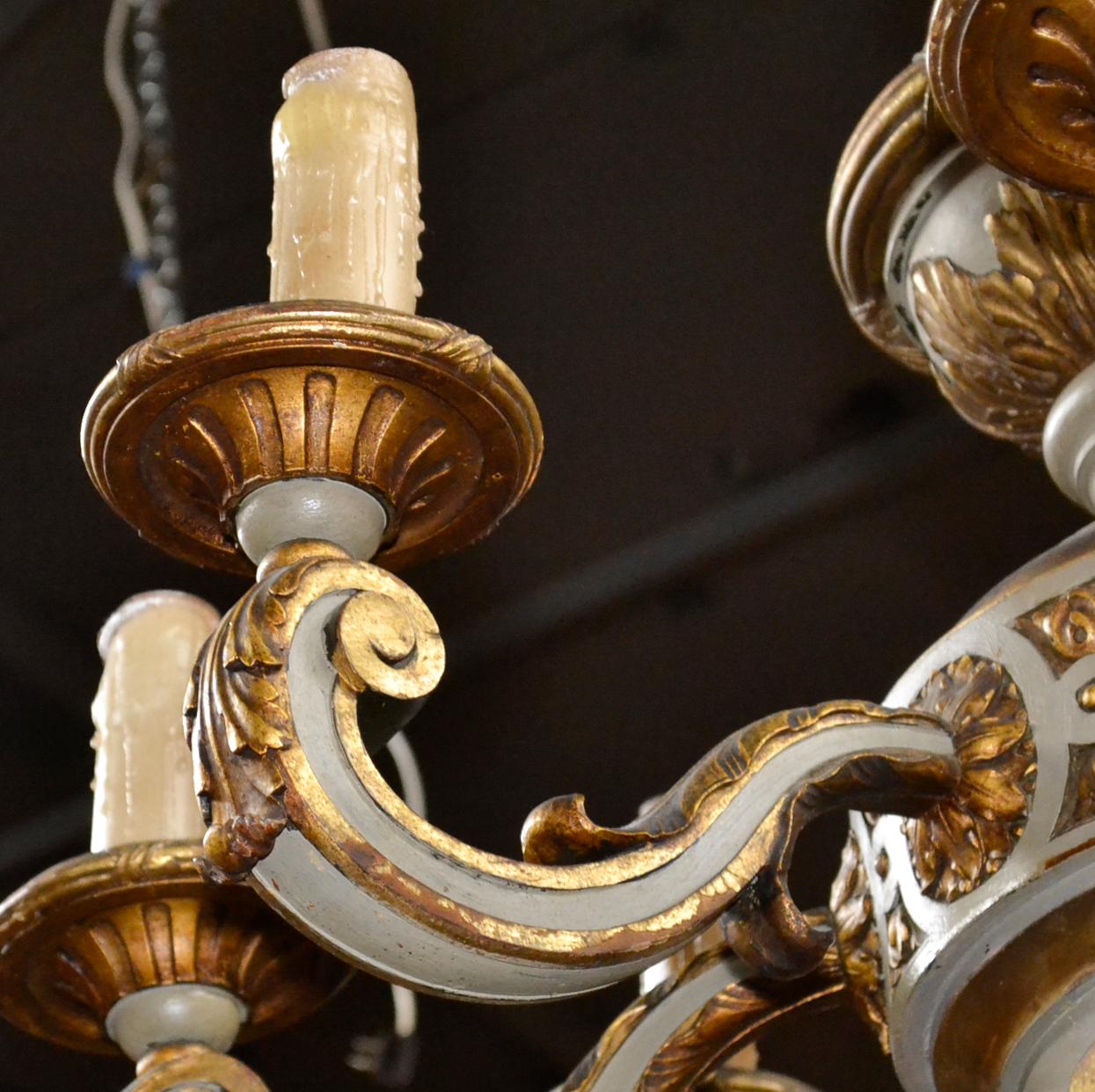 19th Century Continental Parcel-Gilt Chandelier In Good Condition In Dallas, TX