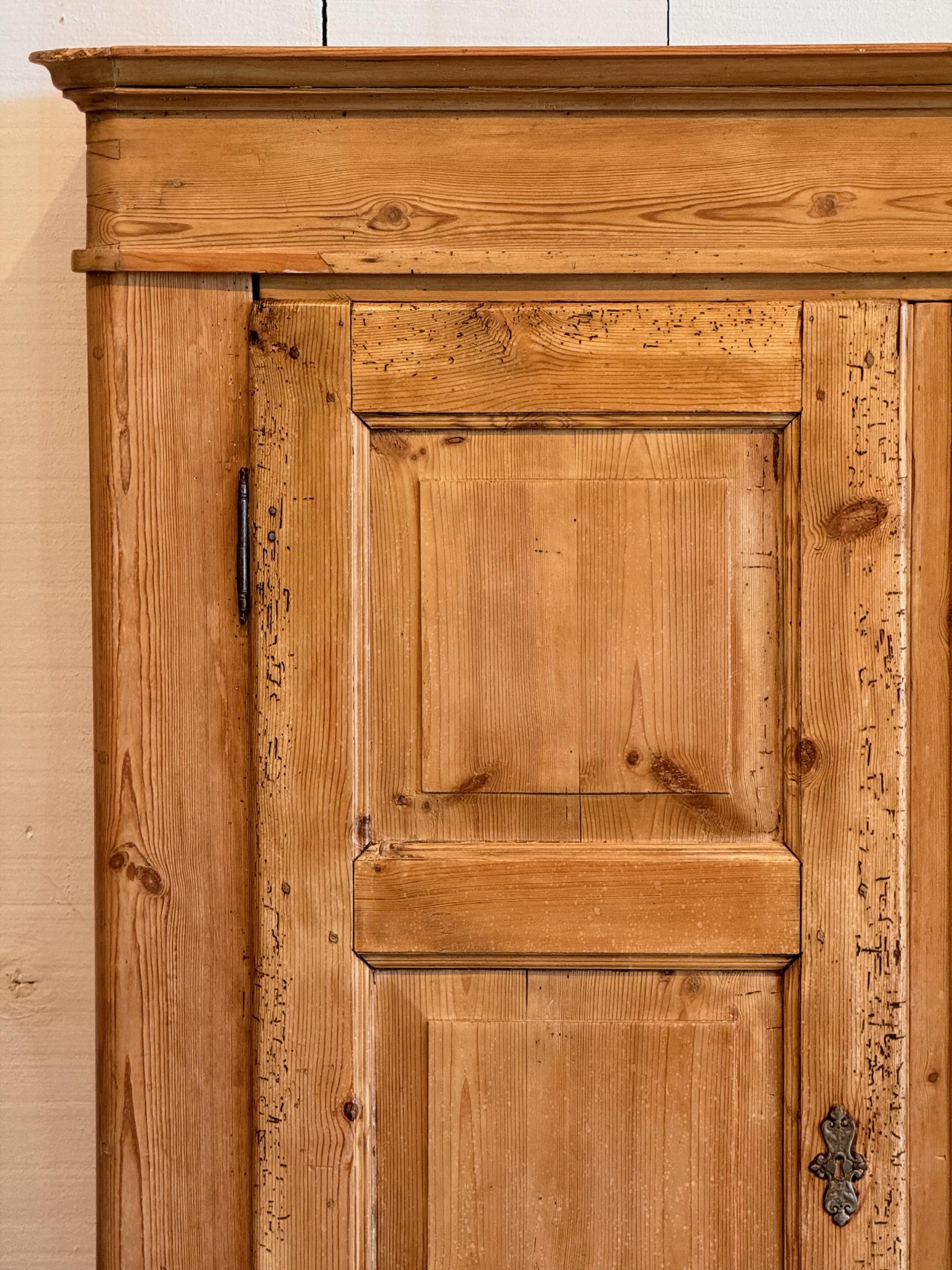 19th Century Continental Pine Armoire In Good Condition In Charlottesville, VA