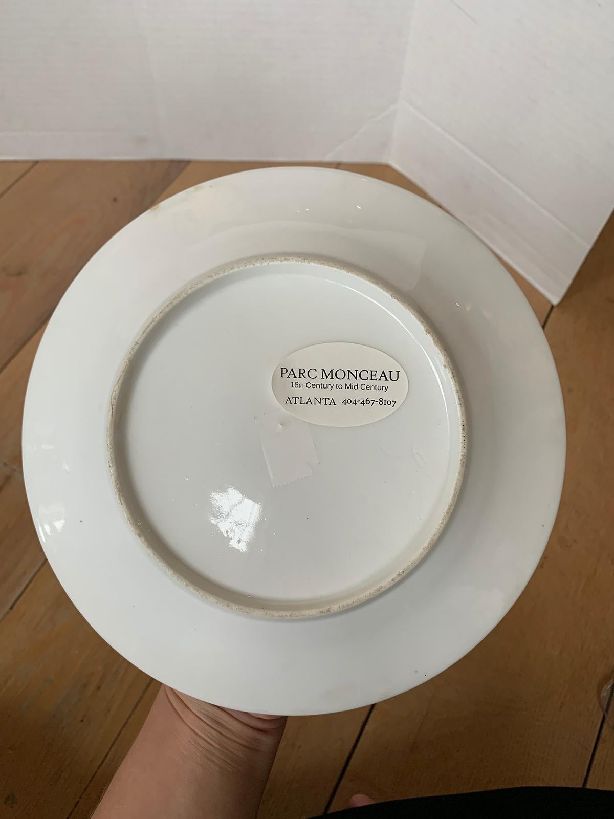 European 19th Century Continental Porcelain Plate, Gilt Details, Faint X-Impressed Mark For Sale