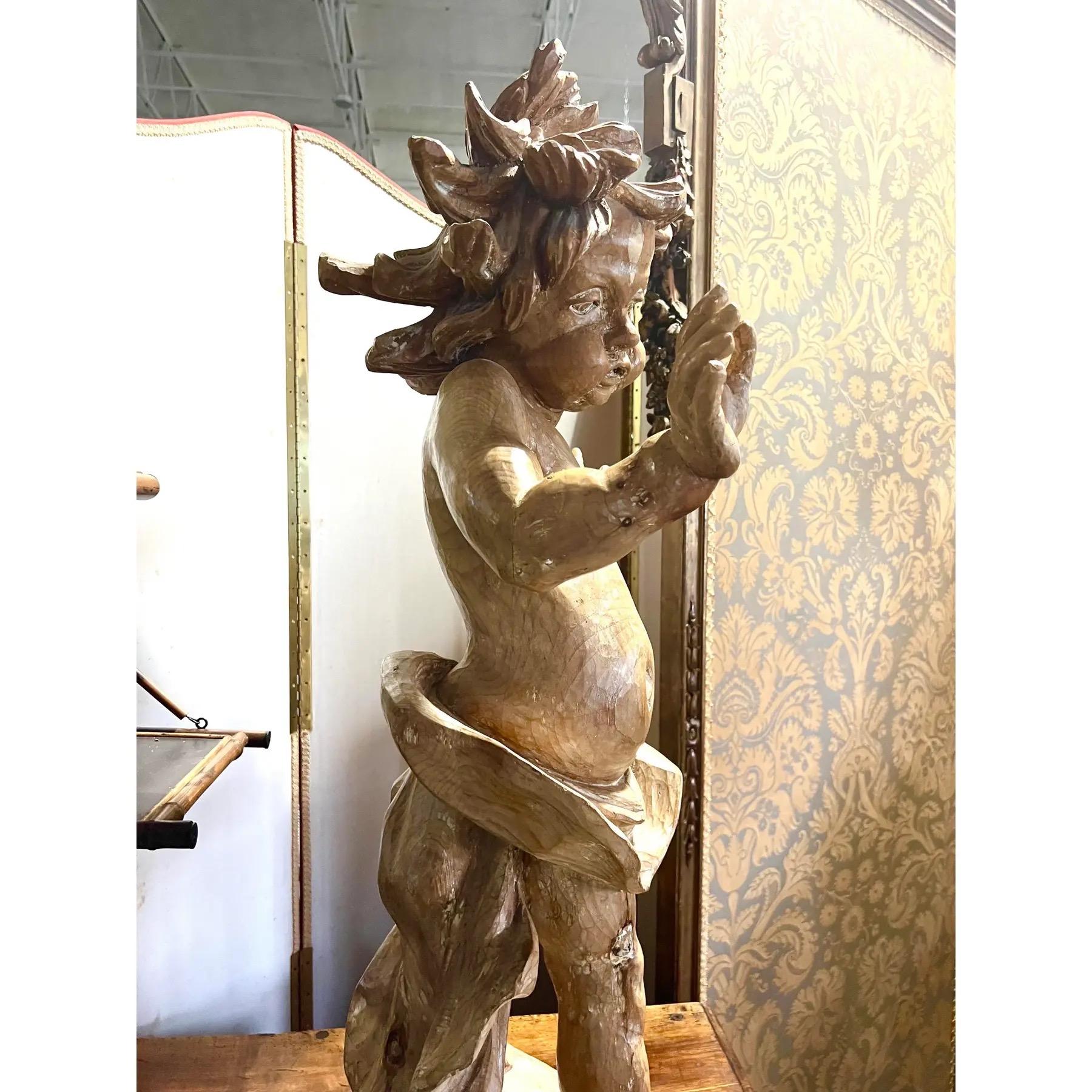 19th Century Continental Putti Sculpture In Good Condition For Sale In Sarasota, FL