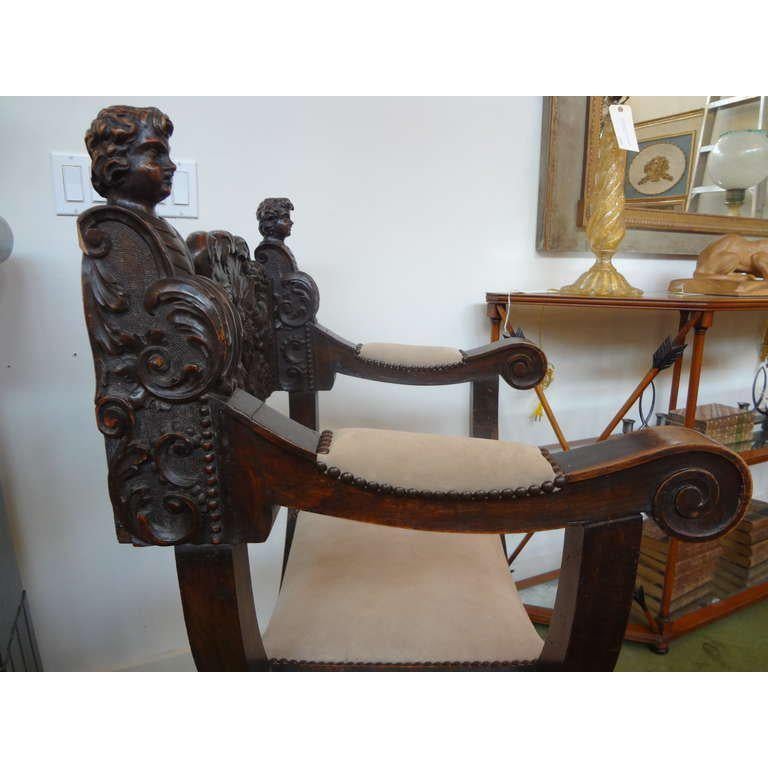 European 19th Century Continental Renaissance Style Savonarola Chair For Sale