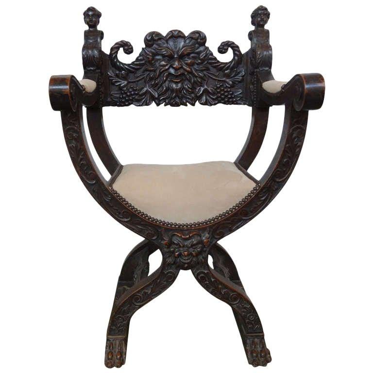 19th Century Continental Renaissance Style Savonarola Chair For Sale 3