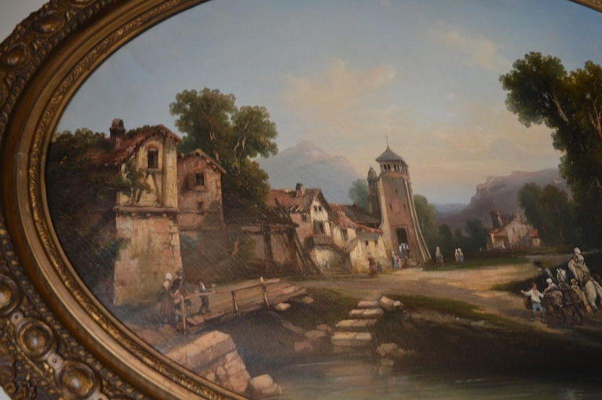 Pittura Continental School del XIX secolo In condizioni buone in vendita a Los Angeles, CA