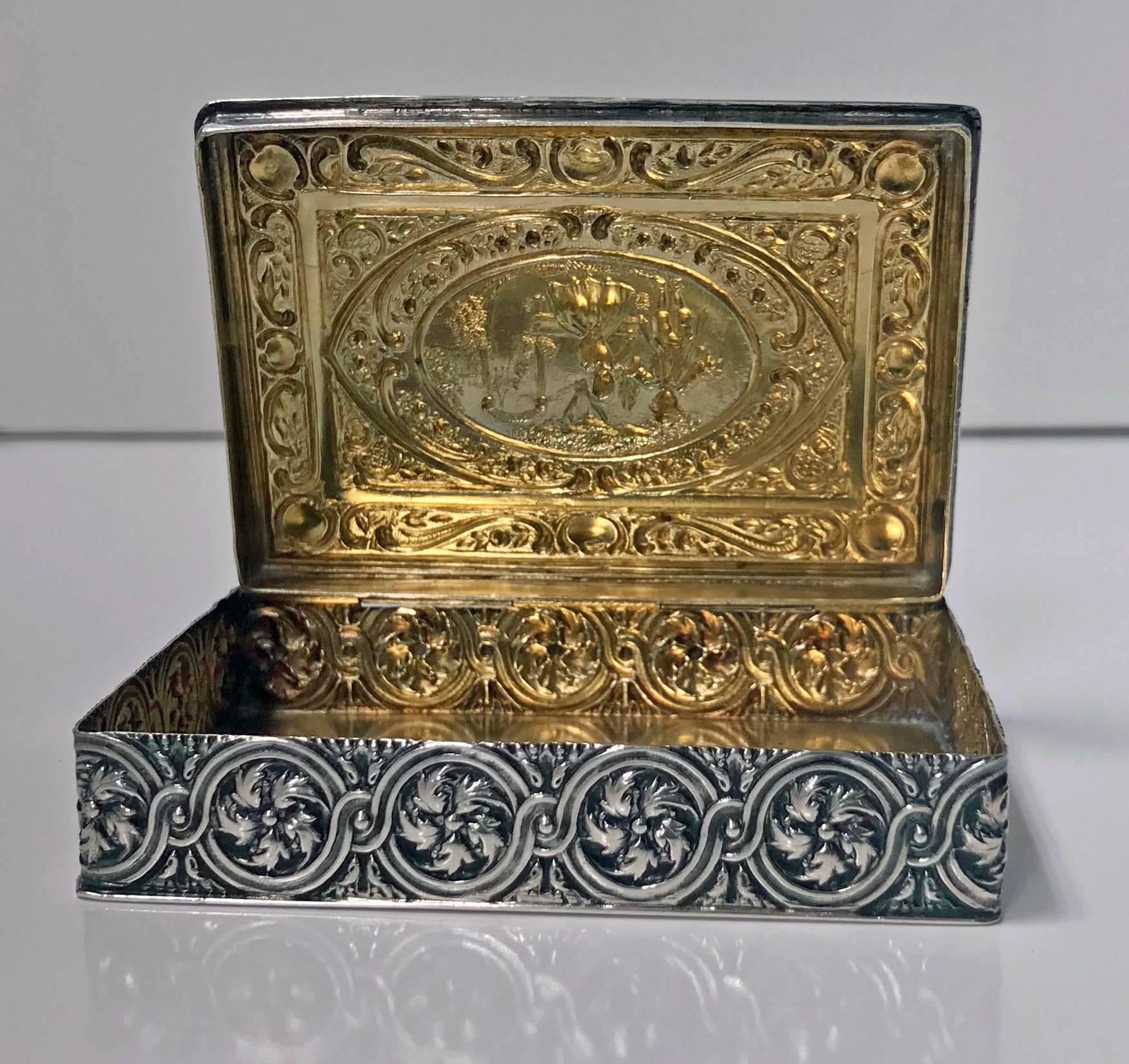 19th Century Continental Silver Box Johann Siegmund Kurz 1