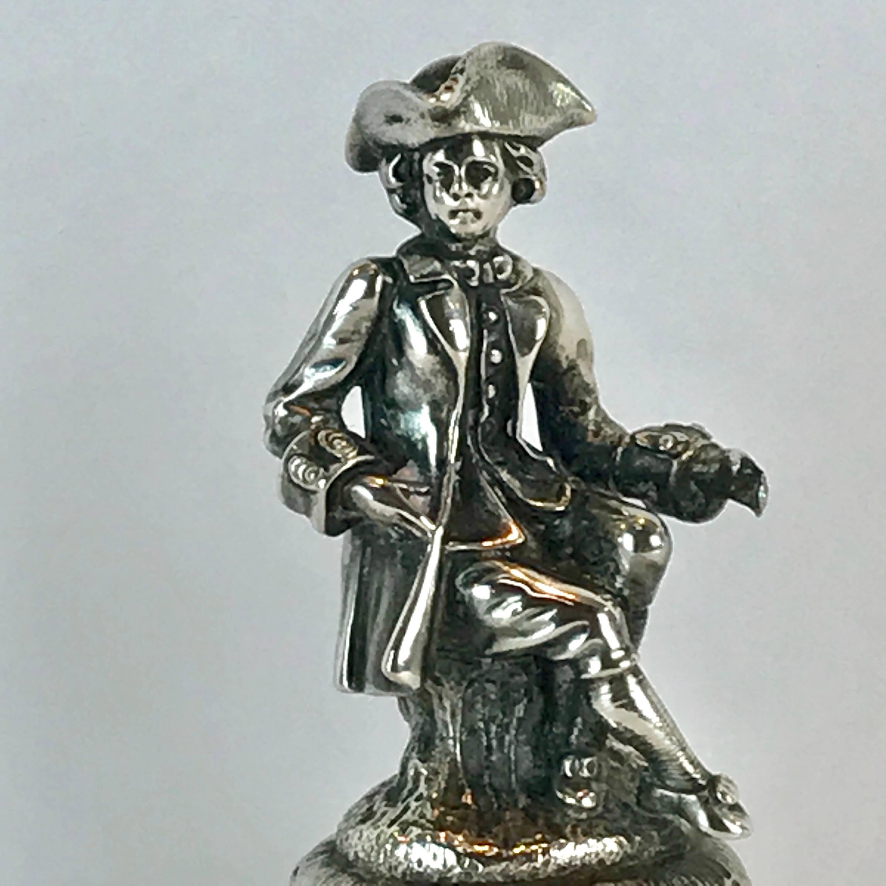 European 19th Century Continental Silver Figural Bell