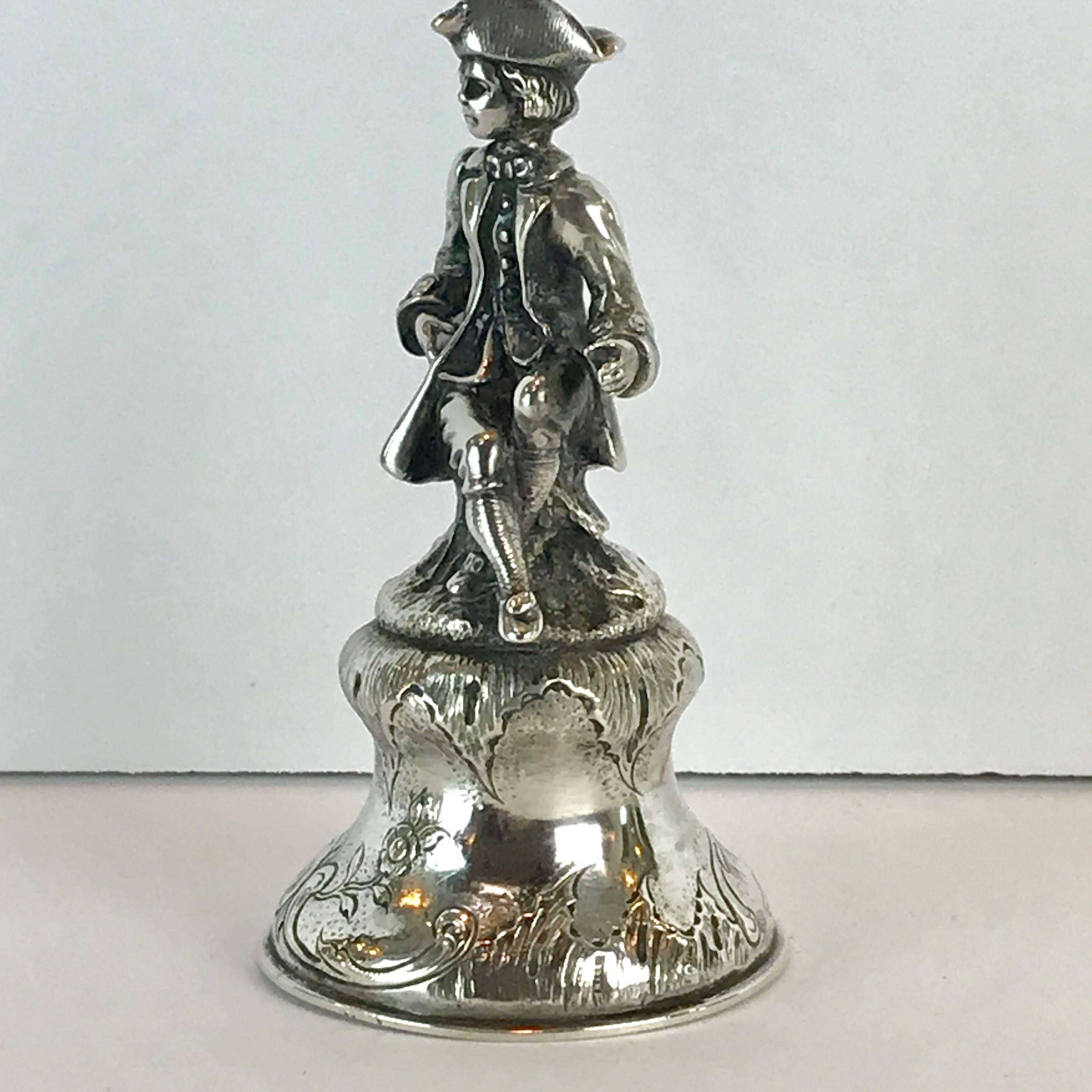 19th Century Continental Silver Figural Bell 4