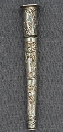 19th Century Continental Silver Needle Case