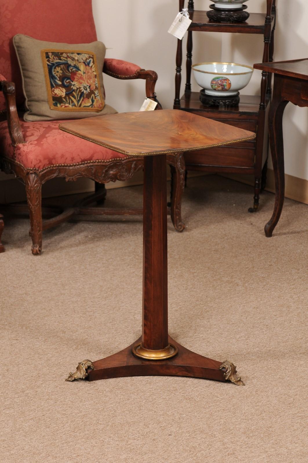 19th Century Continental Square Mahogany Drink Table with Ormalu Mounts For Sale 10