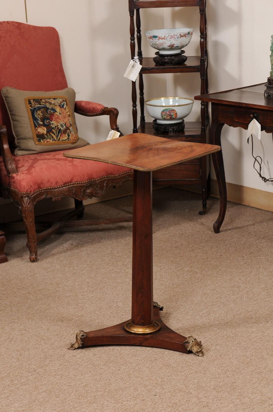 19th Century Continental Square Mahogany Drink Table with Ormalu Mounts For Sale 1