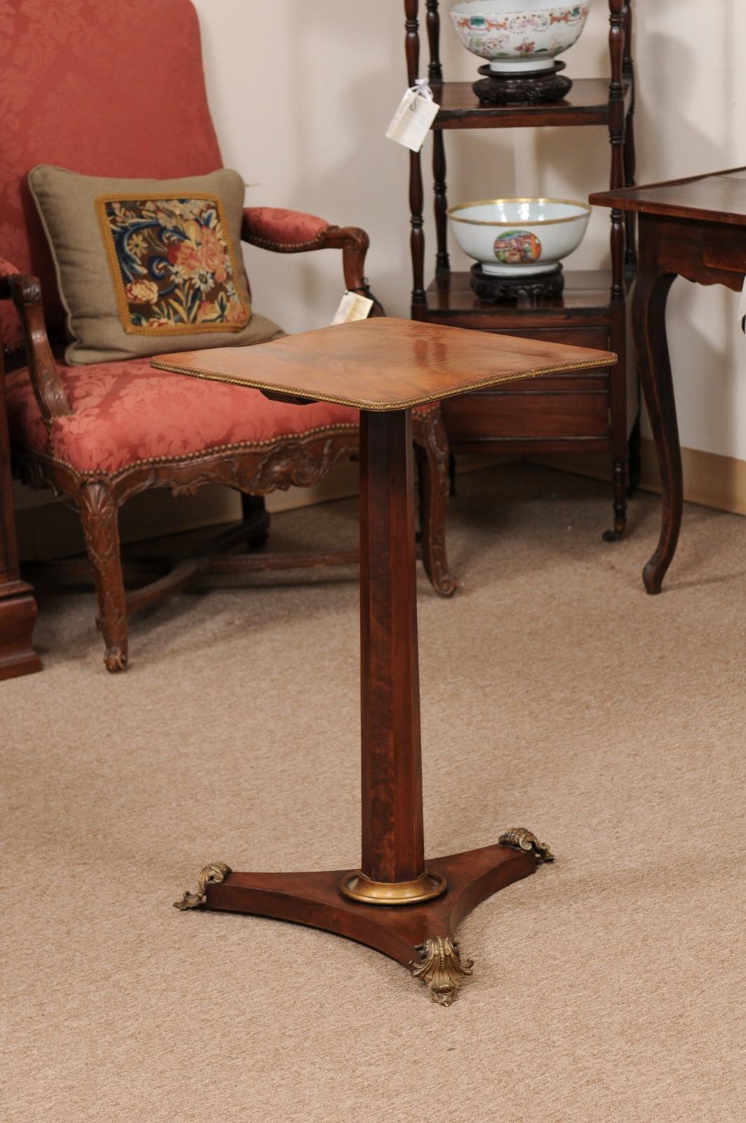 19th Century Continental Square Mahogany Drink Table with Ormalu Mounts For Sale 3