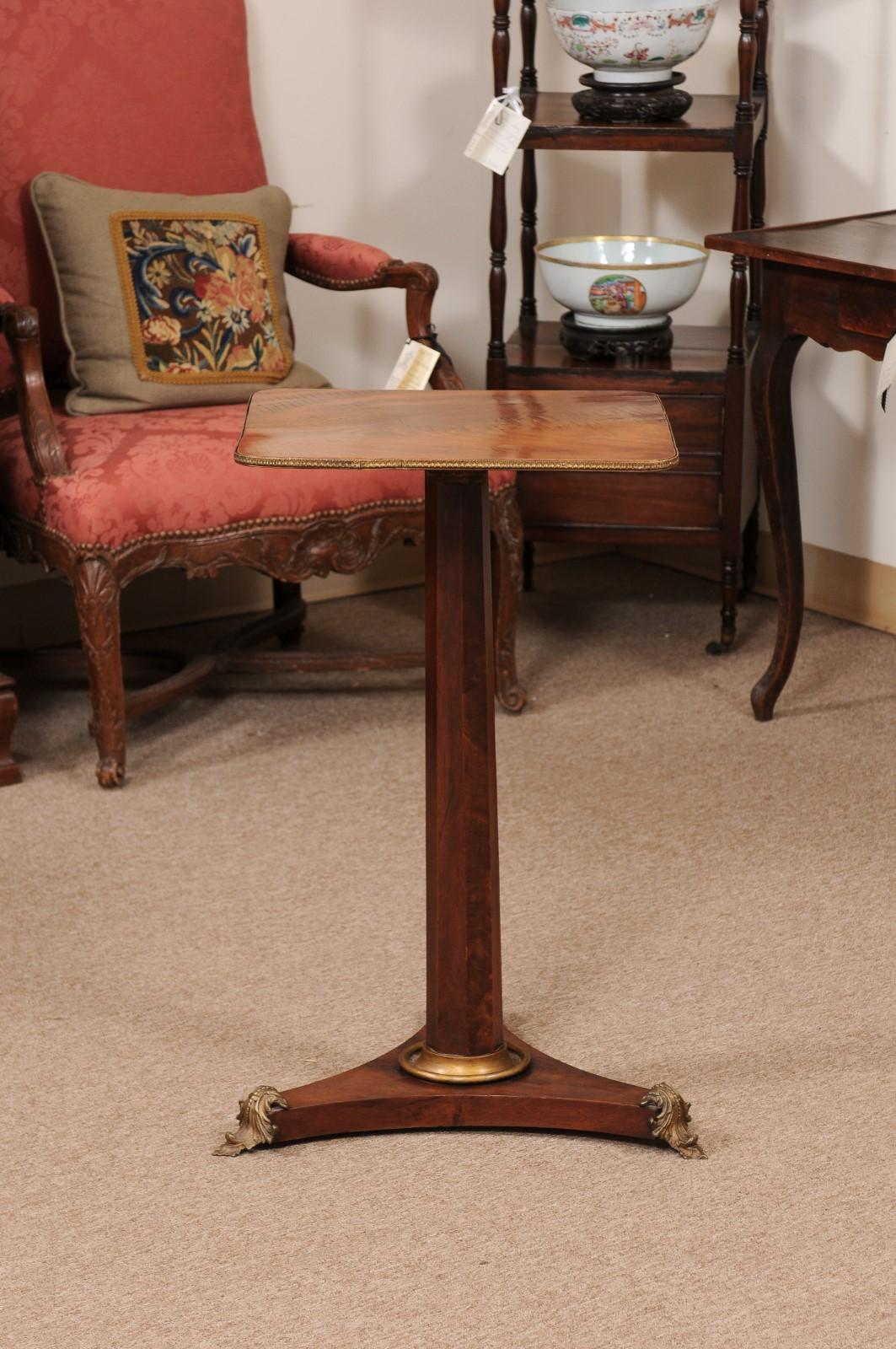 19th Century Continental Square Mahogany Drink Table with Ormalu Mounts For Sale 4