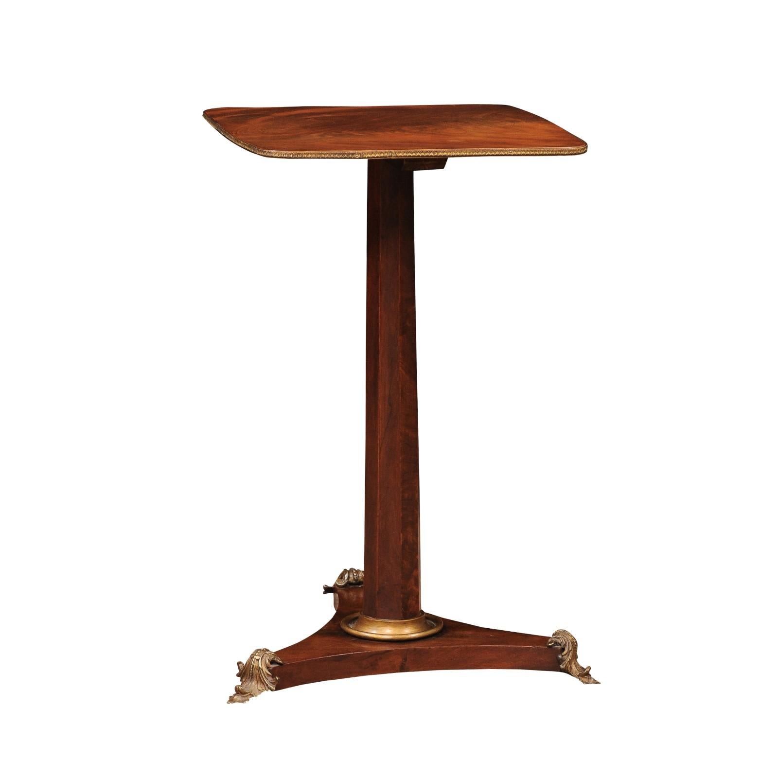19th Century Continental Square Mahogany Drink Table with Ormalu Mounts For Sale 5