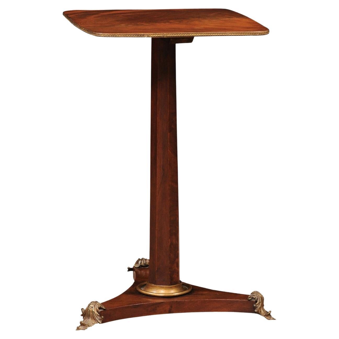 19th Century Continental Square Mahogany Drink Table with Ormalu Mounts For Sale