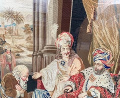 19th Century Continental Tapestry Needlepoint Picture Of A Biblical Scene