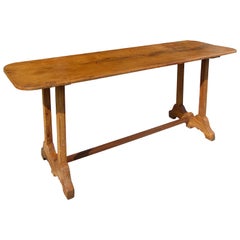19th Century Continental Trestle Console Table, Probably Elmwood