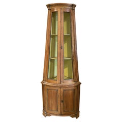 Credenza continentale del XIX secolo in pino a due parti con ante in filo metallico